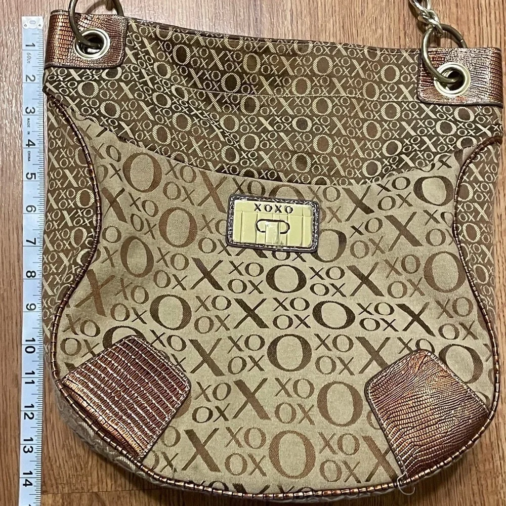 Xoxo vintage hobo shoulder bag purse brown gold 90s shoulder purse